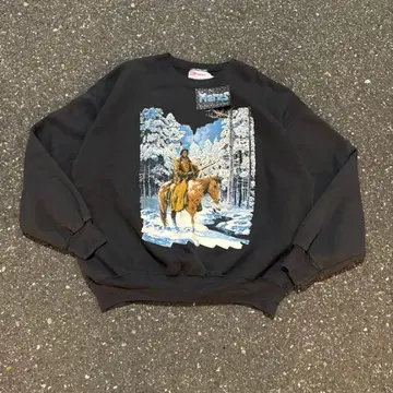 90s Hanes 애니멀 프린트 맨투맨