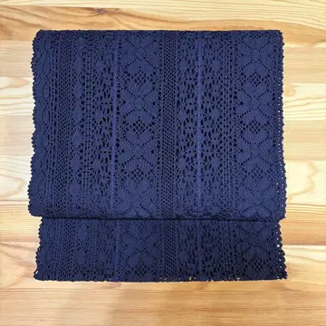 부쇼안 레이스 나고야 오비 짙은 보라색 사용품 새상품급