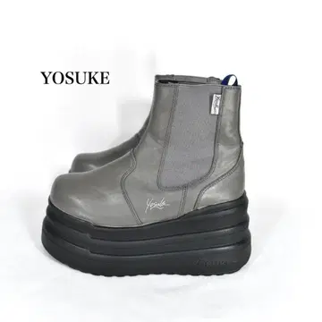 요스케 부츠 통굽 그레이 블랙