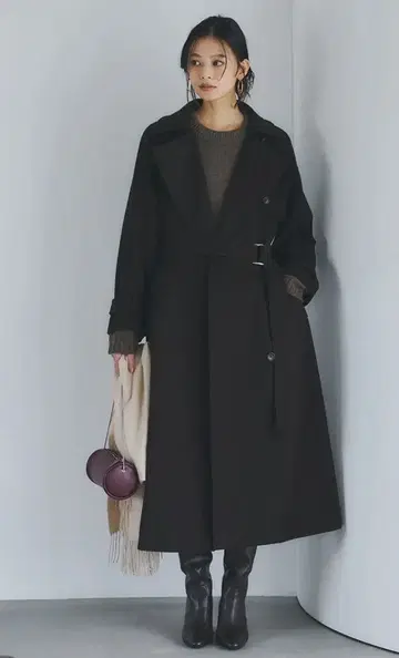 새상품 울 트렌치코트 DARK BROWN 1사이즈