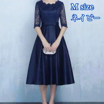네이비 레이스 포멀 드레스 원피스 경사 드레스 A라인