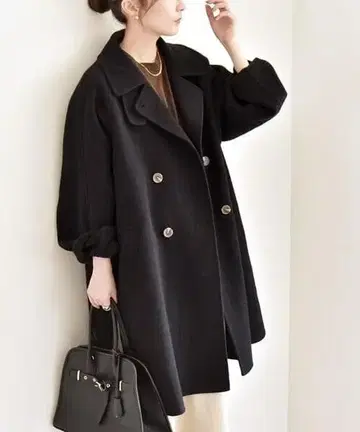 리버 스탠드 & 테일러드 더블 브레스트 A라인 코트