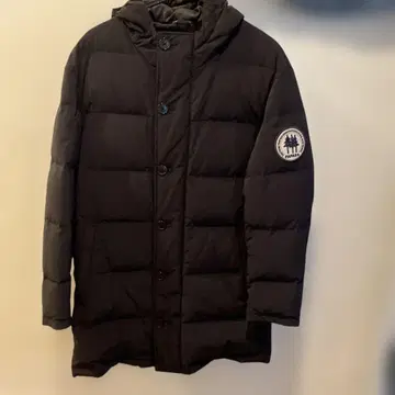 PAPAS 후드 부착 다운 자켓 블랙