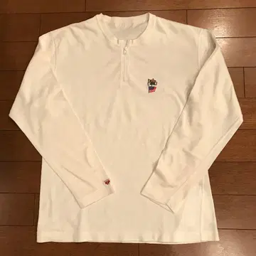 파파스 지퍼 달린 긴팔 티셔츠 화이트