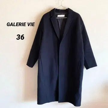 갤러리 바이 투모로우랜드 체스터 코트 울 캐시미어 블랙 36