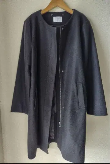 Honeys GLACIER 블랙 LL 사이즈 2Way 코트 세미롱 기장