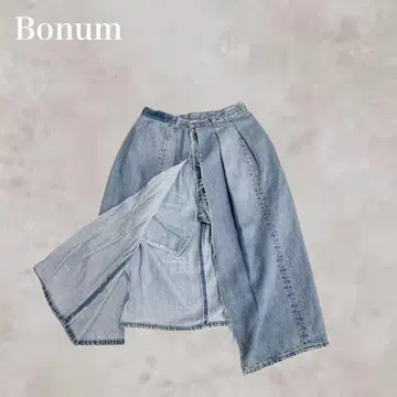 Bonum 레이어드 데님 스커트 데님 하프 데님 y2k