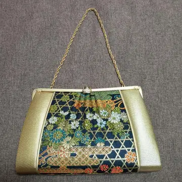 기모노 백 후리소데용 골드 컬러 베이스 소국 문양