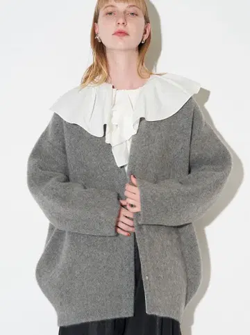 클리닝 완료 컨디션 최상 ELENDEEK CN 라쿤 믹스 더블 가디건