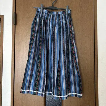 꽃무늬 스트라이프 롱 스커트 vintage