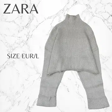 자라 스타일업 하이넥 숏 기장 크롭 긴팔 니트 EUR/L