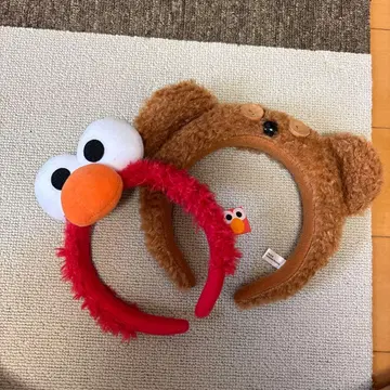 엘모와 곰 귀 머리띠 (2개 세트)