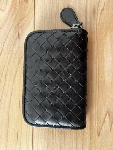 블랙 가죽 코인 케이스 뜨개질 디자인