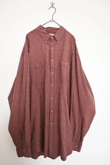 구제 의류 L.L.Bean 체크 셔츠 긴팔 남성용 XL 오버 사이즈