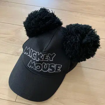 미키마우스 디즈니 리조트 캡 폼폼 귀달린 모자 블랙