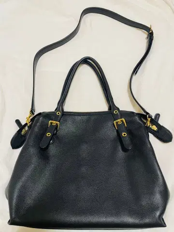 블랙 가죽 토트백 숄더백