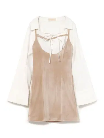 Betty velour mini dress beige
