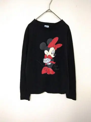 택 포함 새상품 디즈니 Disney 긴팔 티셔츠 여성용 M 블랙 컬러 면