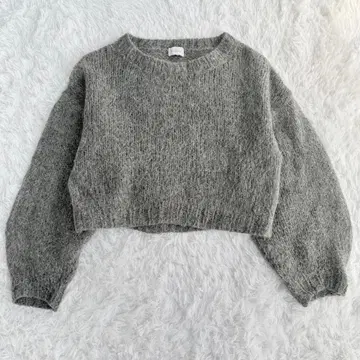 새상품급 그린 라벨 릴랙싱 모헤어 알파카 퍼프 슬리브