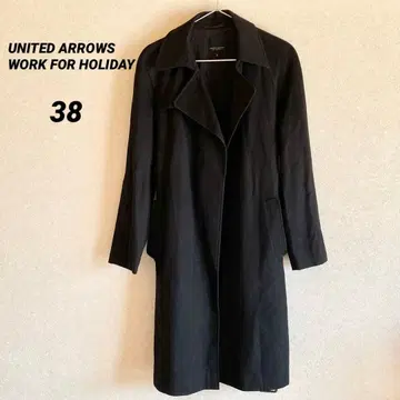 유나이티드 애로우즈 울 롱 코트 블랙 38 모 100%