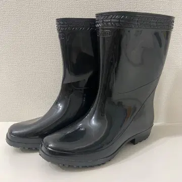 새상품급 Achilles 레인부츠 장화 24.5EE 블랙 방수 일본제
