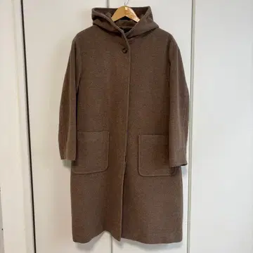 어반 리서치 서니 라벨 울 모사 후드 롱 코트