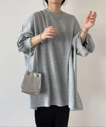 [ 새상품 ] wee9s 오버 사이즈 그레이 맨투맨 상의