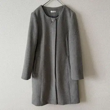 a.v.v 아베베 노카라 코트 그레이 롱 울