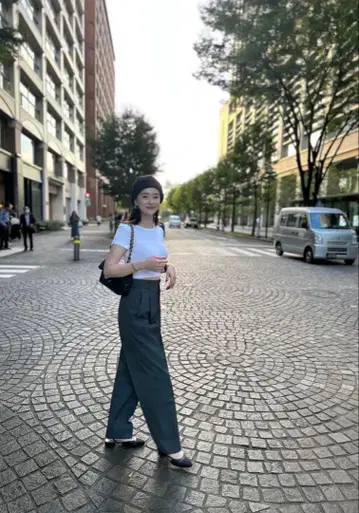 그레이 와이드 팬츠