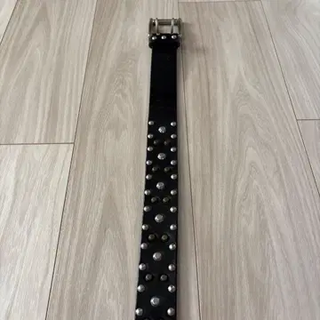 GB SKINS 스터드 가죽 벨트 블랙