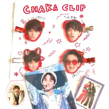 머리핀 미야치카 4개 세트 & 트레이딩 카드 & 스티커