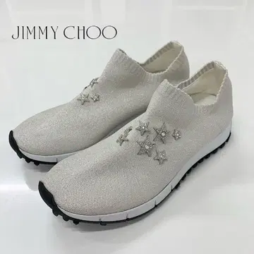 지미추 Verona 패브릭 별 스타 비쥬 화이트