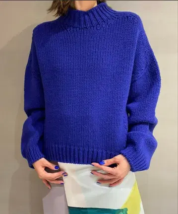 새상품급 루쉘블루 Color Low Gauge Knit Tops