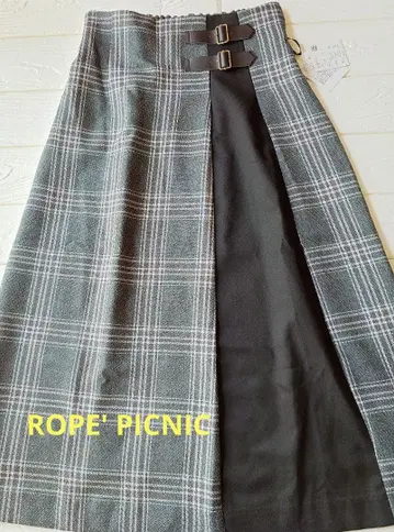 [ ROPE' PICNIC ] 그레이 계열 체크 롱 스커트