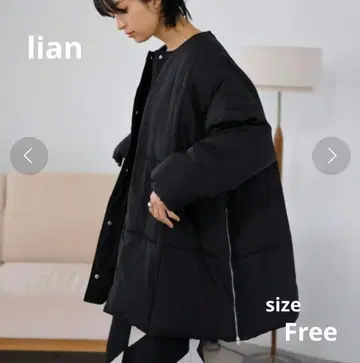 Lian 리안 사이드 슬릿 파이버 다운 블루종