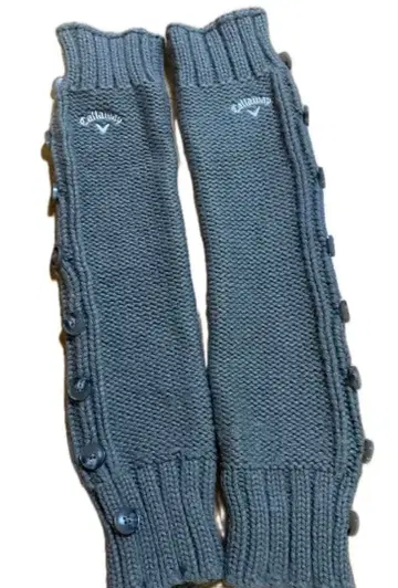 캘러웨이 그레이 버튼 니트 레그 워머