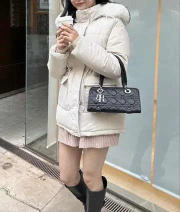 브랜드 L XL 사이즈 큰 후드가 보아 다운 자켓 코트