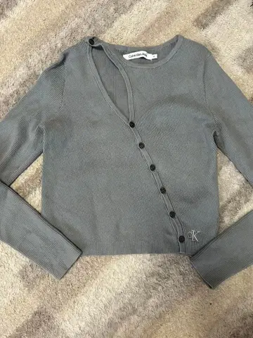 Calvin Klein 비대칭 니트 가디건 XS 사이즈