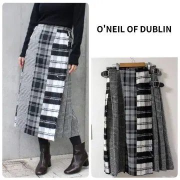 오닐 오브 더블린 패치워크 스커트 체크 그레이
