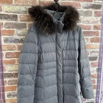 INDIVI 그레이 퍼 포함 퀼팅 다운 자켓