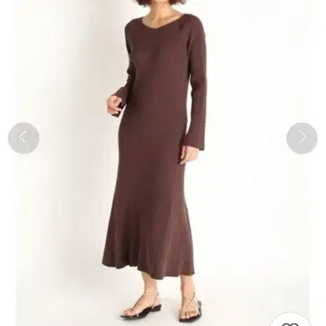 [ Milla owen ] 2way 보트넥 리브 니트 플레어 원피스