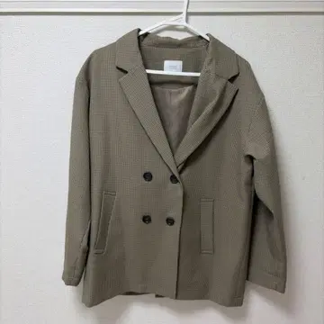 LOWRYS FARM 체크 무늬 더블 브레스트 자켓