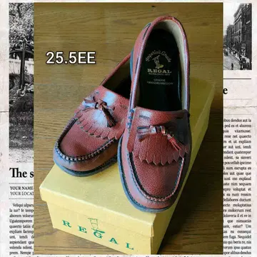 당일 발송!! REGAL 핸드소운 모카신 25.5EE 브라운