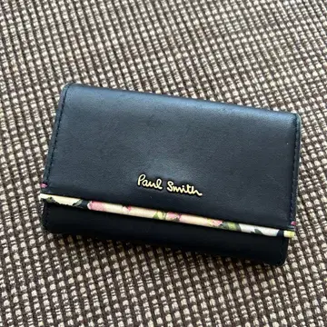 폴 스미스 명함지갑 블랙 꽃무늬