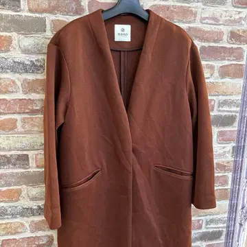 nano UNIVERSE 브라운 롱 코트 노카라 코트