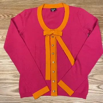 D&G 리본 포함 가디건 M 핑크 오렌지