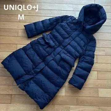 새상품급 유니클로+J 울트라 라이트 다운 롱 코트 네이비 M