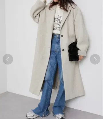 니트 멜톤 오버 체스터 코트