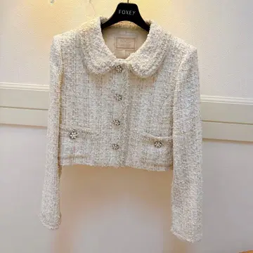 FOXEY boutique 트위드 자켓 화이트