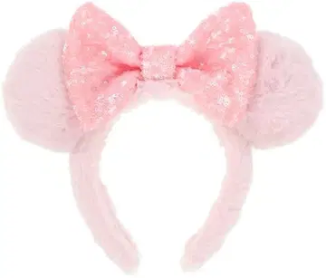 핑크 리본 귀 모양 머리띠
